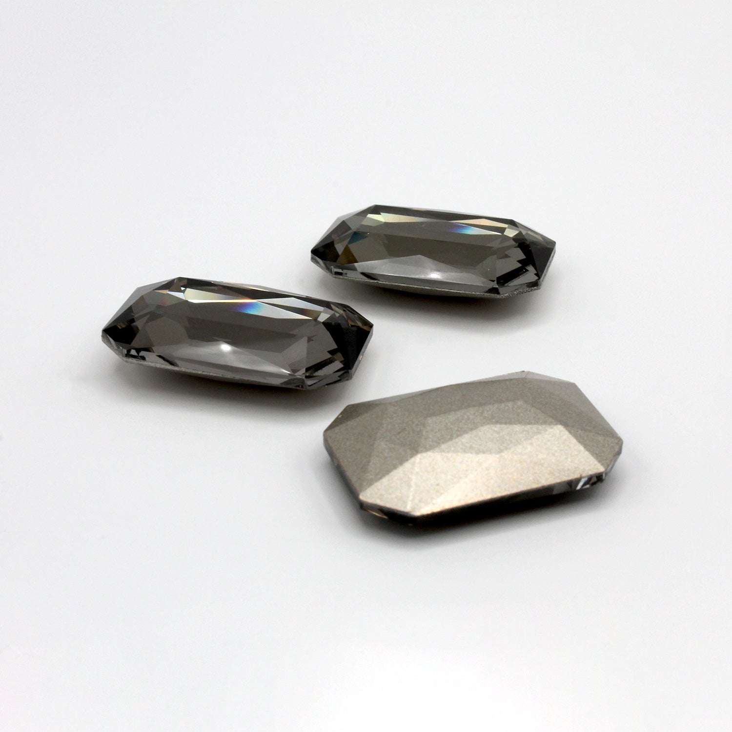 Cabochon ottagono vetro grande Black diamond